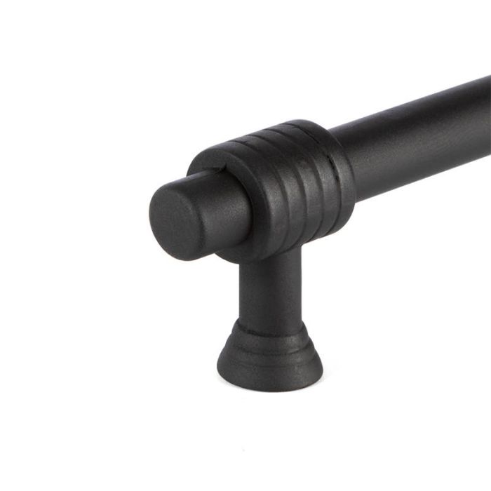 Tirador Zamak Modelo Bru Acabados Negro Y Cuero Acabado Negro Herrajes Alk 2