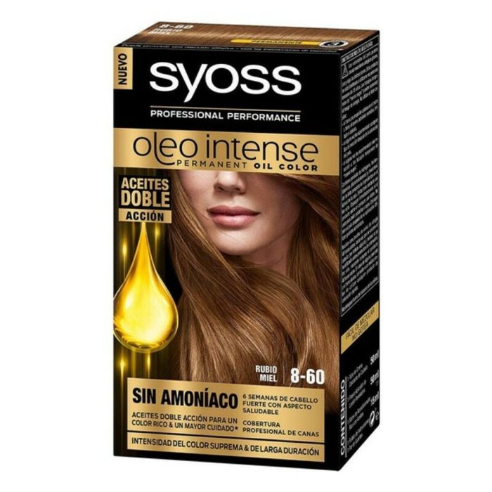 Teinture permanente Syoss Olio Intense Sans ammoniaque Nº 8,60 Blond miel 1
