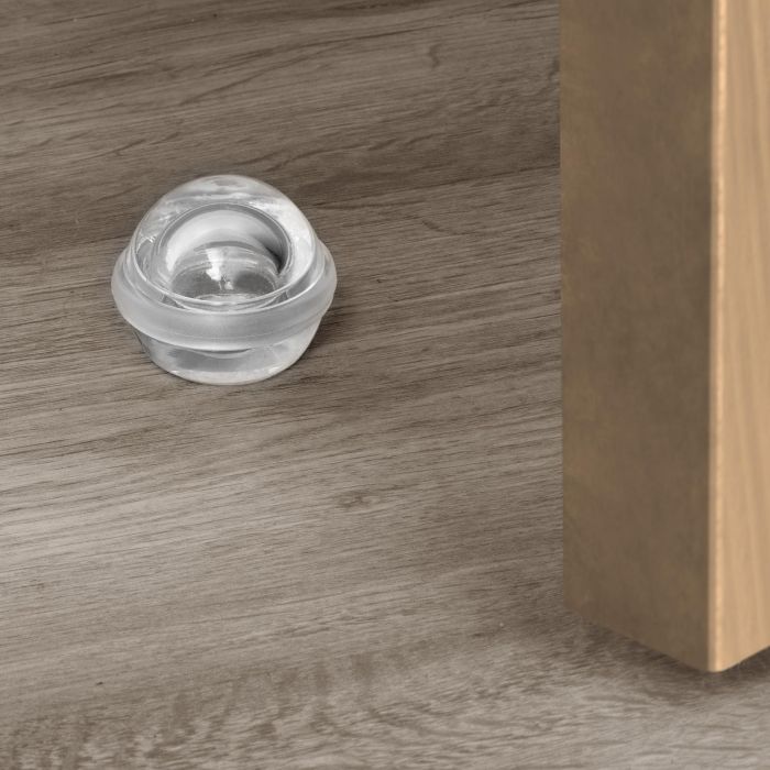 Lot de 6 butées de porte hémisphériques adhésives, fixation au sol, Plastique, Transparent 1