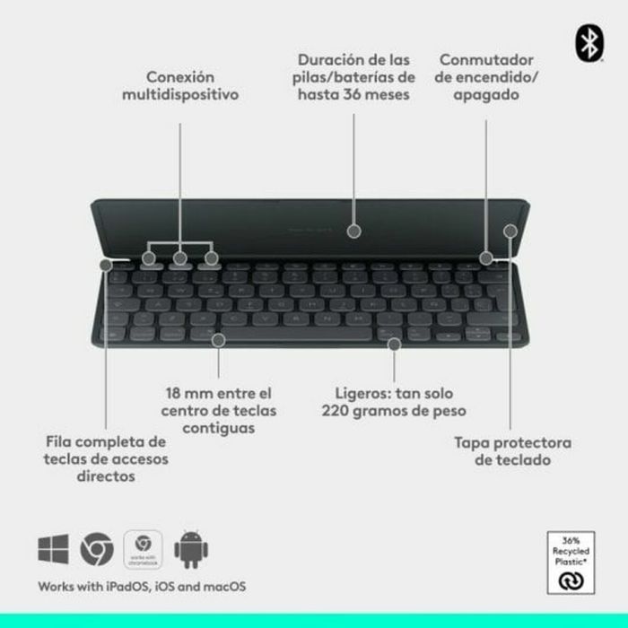 Clavier Bluetooth Logitech 920-013010 Graphite 4