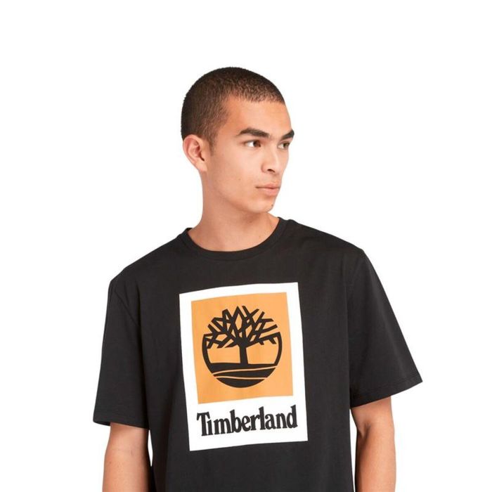 T-shirt à manches courtes homme Timberland Stack Logo Colored Short Sleeve Noir S 1