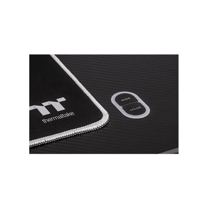 Thermaltake GT120 RGB Bureau Gamer avec Rétroéclairage LED, Plateau en Fibre de Carbone, Réglage Hauteur Électrique (45 cm), Charge 80 kg, 120 x 60 cm, Noir