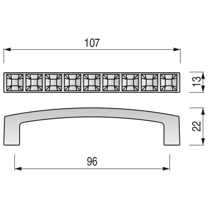 Glamour Tirador Zamak Cristal Swarovski. Elegir Acabado Y Distancia Entre Centros. Acabado Cromo Distancia 96 Giusti 1