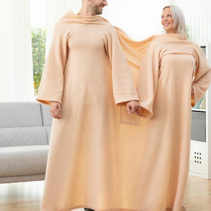 Couverture à Manche Double avec Poche Centrale Doublanket InnovaGoods 1 Couverture à Manche Double avec Poche Centrale Doublanket InnovaGoods 1