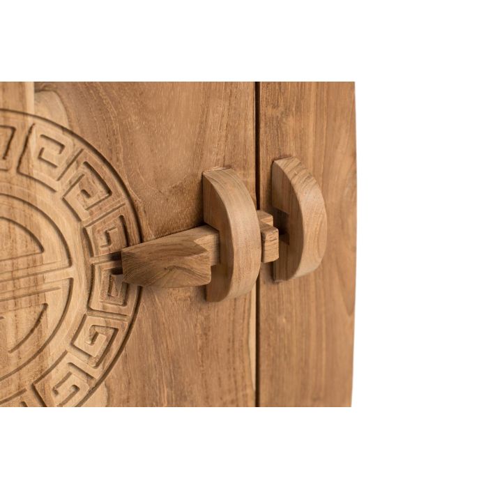 GINER Y COLOMER - Table de chevet en bois massif de teck - 60 cm de haut - 1 tiroir et 1 porte - Design artisanal oriental - 54x37 cm GINER Y COLOMER - Table de chevet en bois massif de teck - 60 cm de haut - 1 tiroir et 1 porte - Design artisanal oriental - 54x37 cm