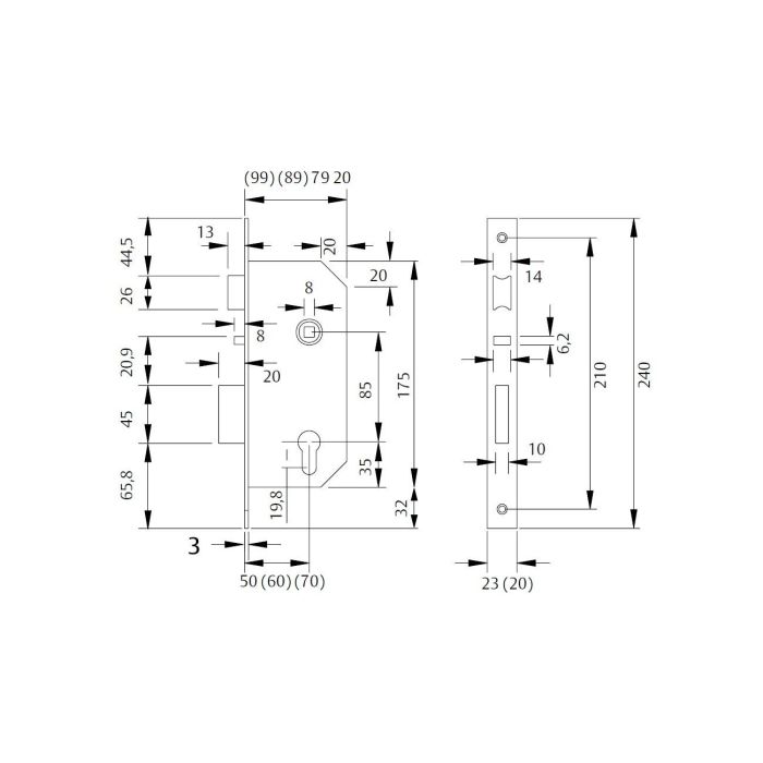 Cerradura Tesa 2030Frs6Rne Antipánico Entrada 60Mm Acabado Negro Tesa 1