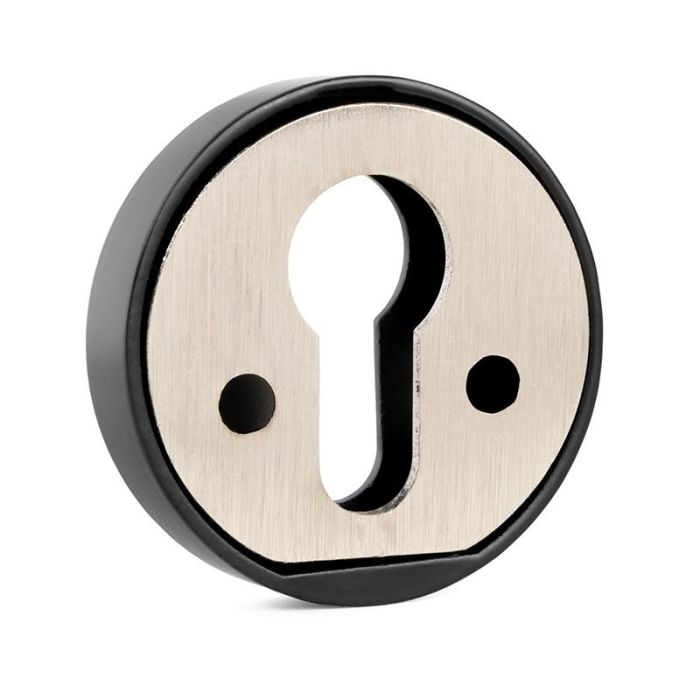 Bocallave Seguridad Ø51X10Mm Negro, Cromo Cepillado, Latón Mate Acabado Negro Jandel 1