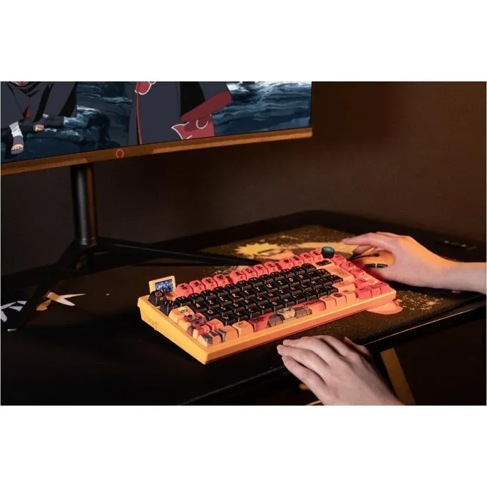 Clavier Mécanique Konix Naruto Shippuden Édition Pro Collector Numérotée - AZERTY - Switch Gateron Yellow Pro - RGB - Bluetooth / 2.4 GHz / USB - Rétroéclairage LED