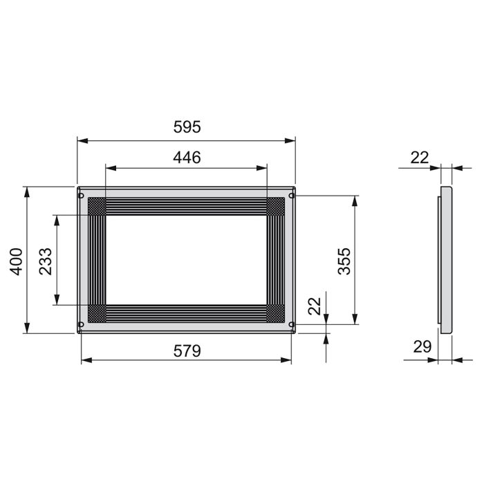 Emuca Cadre pour micro-ondes, à encastrer dans des éléments de cuisine, module 600mm, 600x400mm, Plastique,, Nickel satiné 3 Emuca Cadre pour micro-ondes, à encastrer dans des éléments de cuisine, module 600mm, 600x400mm, Plastique,, Nickel satiné 3