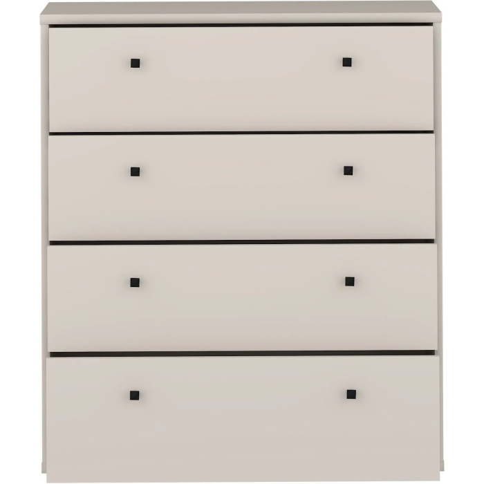 TEMPRA Commode 4 tiroirs - Couleur Sable - Design sobre - L 73,7 x P 34,8 x H 85,5 cm - Organisation chambre salon TEMPRA Commode 4 tiroirs - Couleur Sable - Design sobre - L 73,7 x P 34,8 x H 85,5 cm - Organisation chambre salon