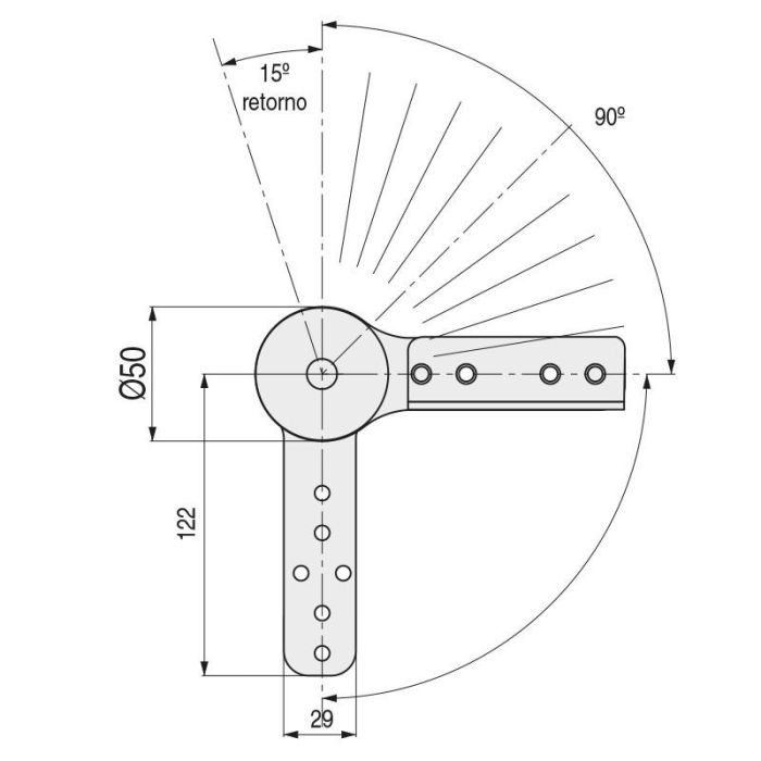 Resorte Derecha-Izquierda 10P Zincado Antih.90-180 Duali Resorte Compas Plano C/Escuadra Cabecero Para Sofa Q&Q 1