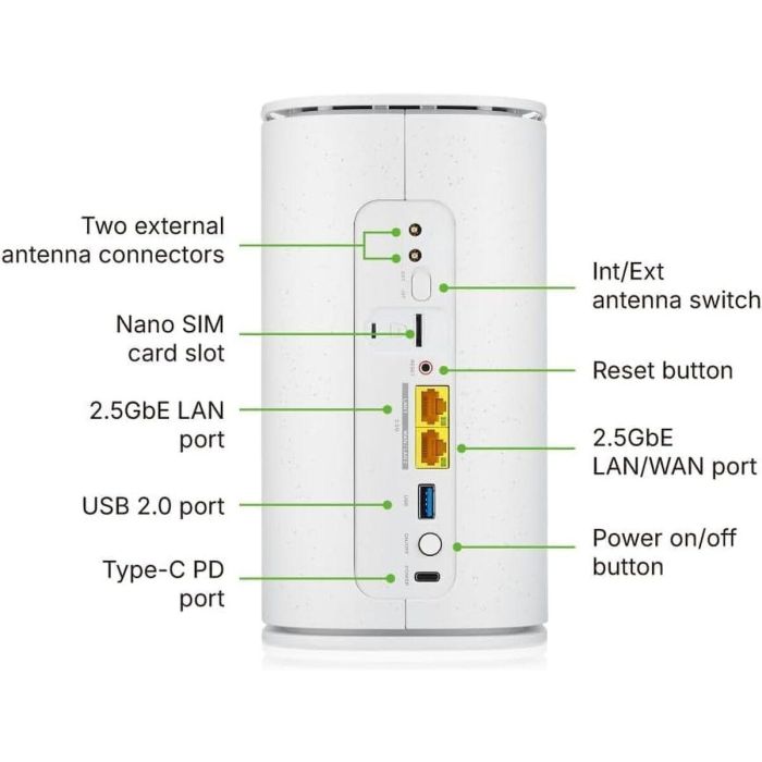 Router ZyXEL FWA515-EU0102F Blanc USB 2.0 Ethernet LAN 2 Wi-Fi 5 Router ZyXEL FWA515-EU0102F Blanc USB 2.0 Ethernet LAN 2 Wi-Fi 5