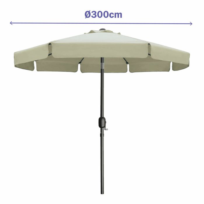 Marbueno Parasol Acier 8 Bâtons D300 cm Polyester Beige Jardin, Piscine, Terrasse 1 Marbueno Parasol Acier 8 Bâtons D300 cm Polyester Beige Jardin, Piscine, Terrasse 1