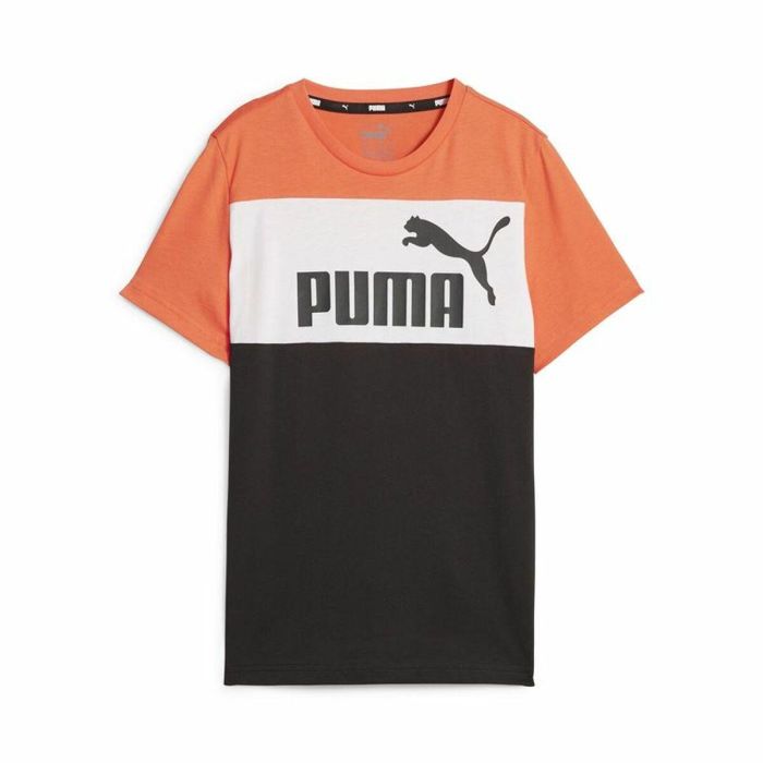 T shirt à manches courtes Enfant Puma Ess Block Noir Orange 0 T shirt à manches courtes Enfant Puma Ess Block Noir Orange 0