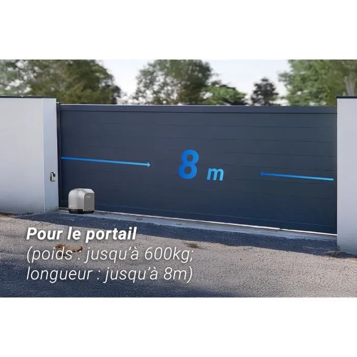 EZVIZ Kit Moteur de Portail Coulissant Connecté HG2 600 Pro - Motorisation jusqu'à 600 kg, Contrôle Smartphone, Sécurité Anti-Écrasement