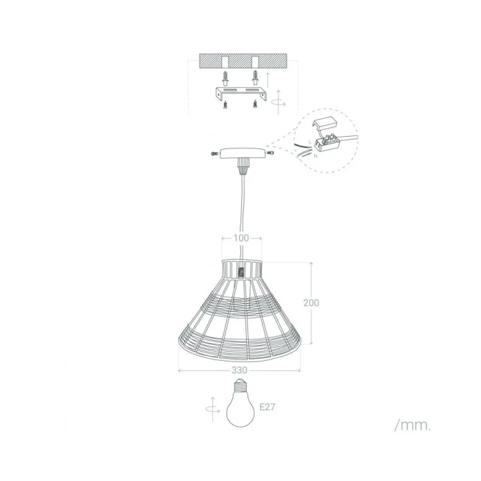 Lampe Suspendue Milton Keynes SKD-P80011 Réglable en Hauteur Design Élégant 6
