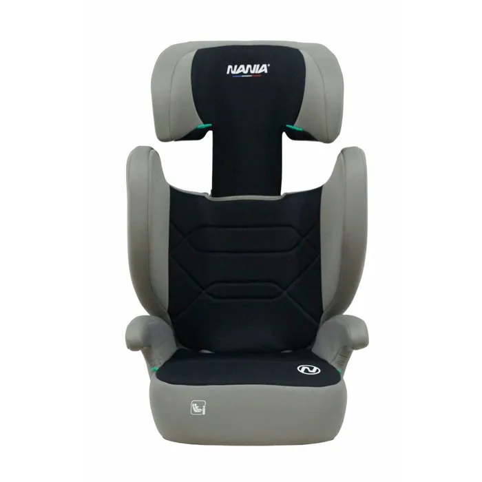 Nania Bogota Siège Auto Groupe 2/3 i-Size (15-36 kg, 100-150 cm) avec ISOFIX, Appui-tête Réglable 9 Positions, Dossier Amovible, Noir