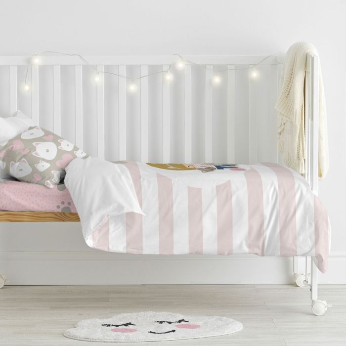 Parure de couette HappyFriday Happynois Kitty Multicouleur Lit de bébé 2 Pièces 4 Parure de couette HappyFriday Happynois Kitty Multicouleur Lit de bébé 2 Pièces 4