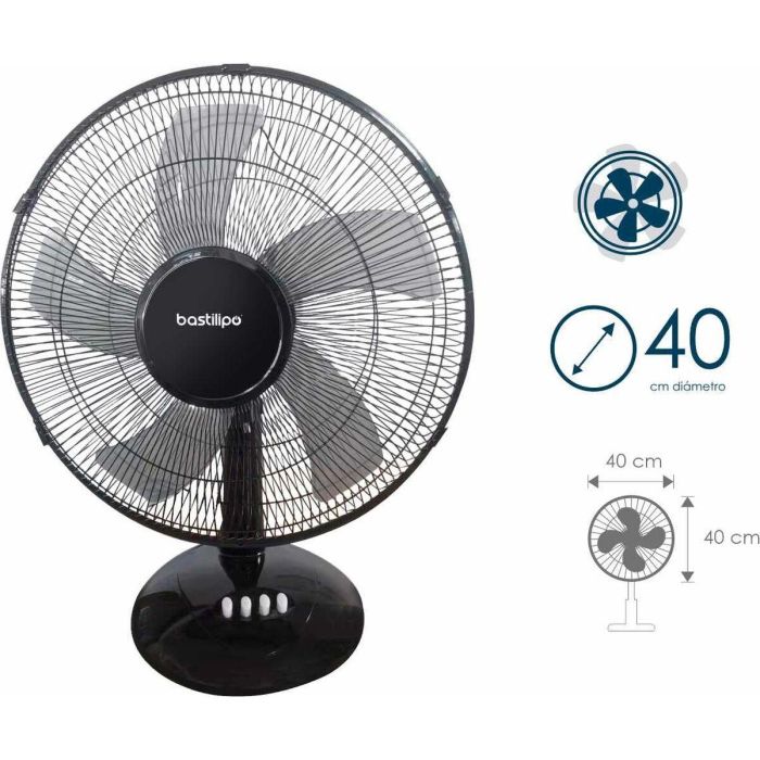 Ventilateur de Bureau Bastilipo BARROSA Noir 50 W