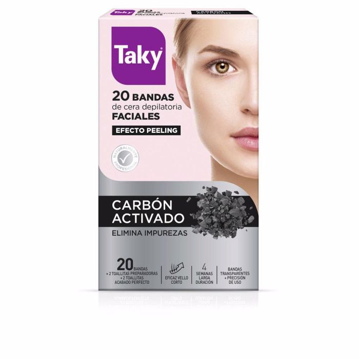 Taky Charbon Actif Bandes De Cire Épilatoire Faciale Au 20 Unidades