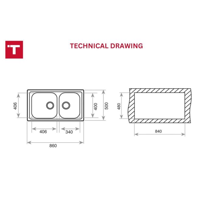Évier double Teka CLASSIC2C86REV 2