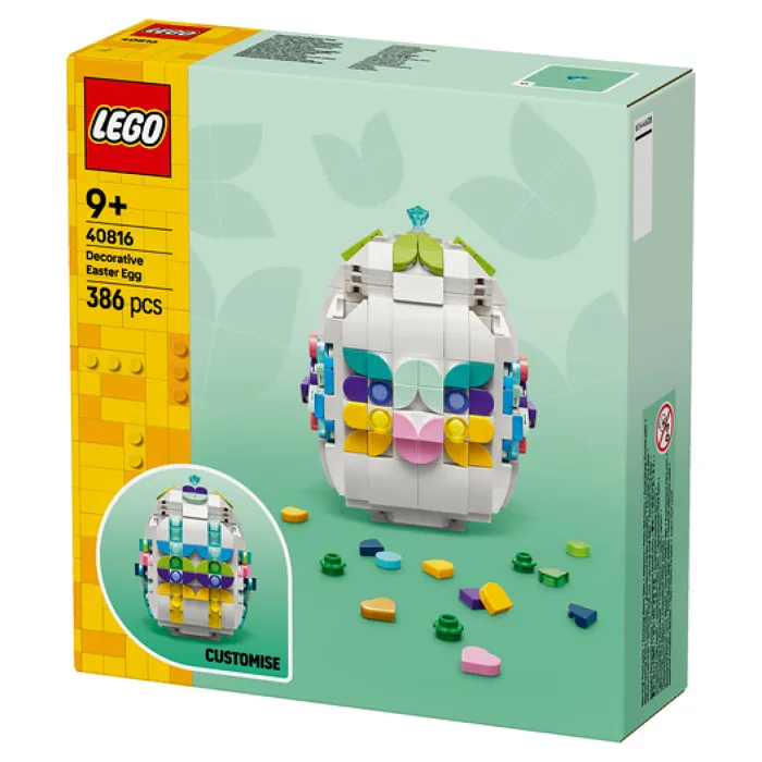 LEGO 40816 L'Oeuf de Pâques Décoratif à Construire - Set de Construction Créatif pour Enfants 9 ans et Plus, Fête de Pâques