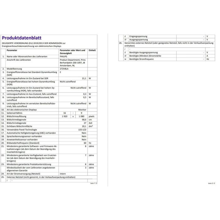 Monitor Gaming Philips 272V8LA/00 27" Full HD LCD 7