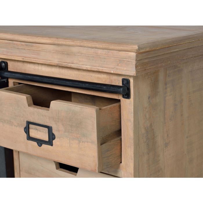 GINER Y COLOMER Meuble TV style industriel en bois de manguier et métal, couleur naturel et gris 4