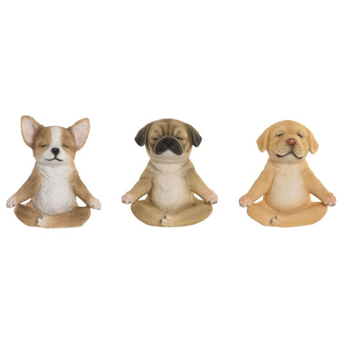 Figurine Décorative Home ESPRIT Marron Chien 14,5 X 9,5 X 16 CM (3 Unités)