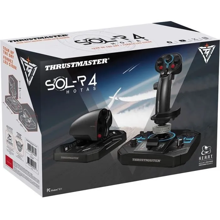 Thrustmaster TFRP Hotas Manette des Gaz - Joystick et Manette des Gaz Sol-R 4 avec Système de Rails Coulissants S.M.A.R.T
