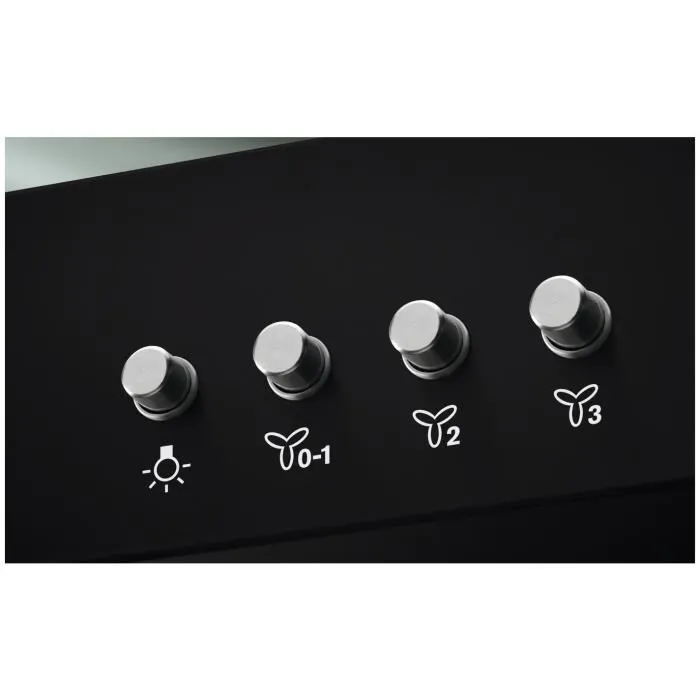 Electrolux - LFT426K - Hotte aspirante design Box 60 cm Noir - Moteur puissant 3 vitesses, éclairage LED, fonctionnement recyclage/évacuation, dimensions 59.8 x 45 x 67.8 cm