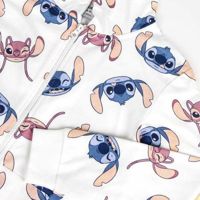 Sweat-shirt à capuche fille Stitch Beige 1