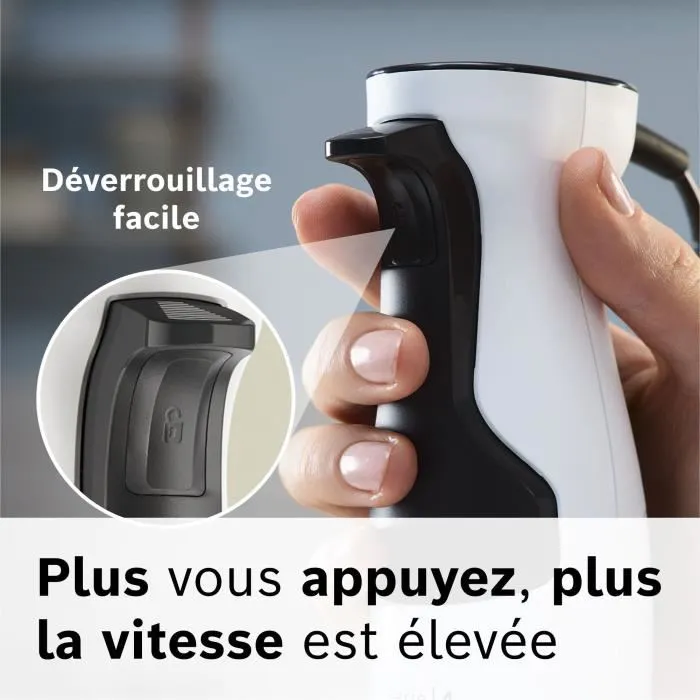 Bosch Mixeur Plongeant MSM4W221 - 600 W - Accessoires: Bol, Mini Hachoir, Fouet - 4 Lames Aiguisées QuattroBlade - Engrenage Céramique Bosch Mixeur Plongeant MSM4W221 - 600 W - Accessoires: Bol, Mini Hachoir, Fouet - 4 Lames Aiguisées QuattroBlade - Engrenage Céramique