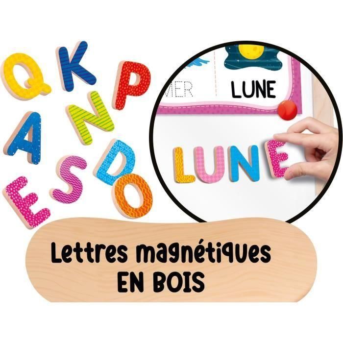 Tableau évolutif - LISCIANI - Montessori - Grand tableau en bois - Réglable et magnétique - Activités éducatives 4