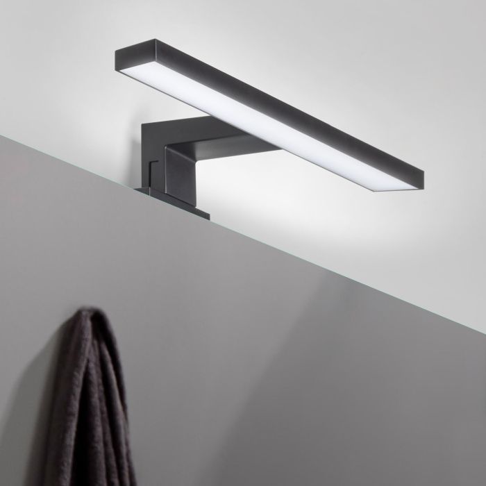 Emuca Spot LED pour miroir de salle de bain Virgo (AC 230V 50Hz), 6 W, Peint en noir, Plastique 1