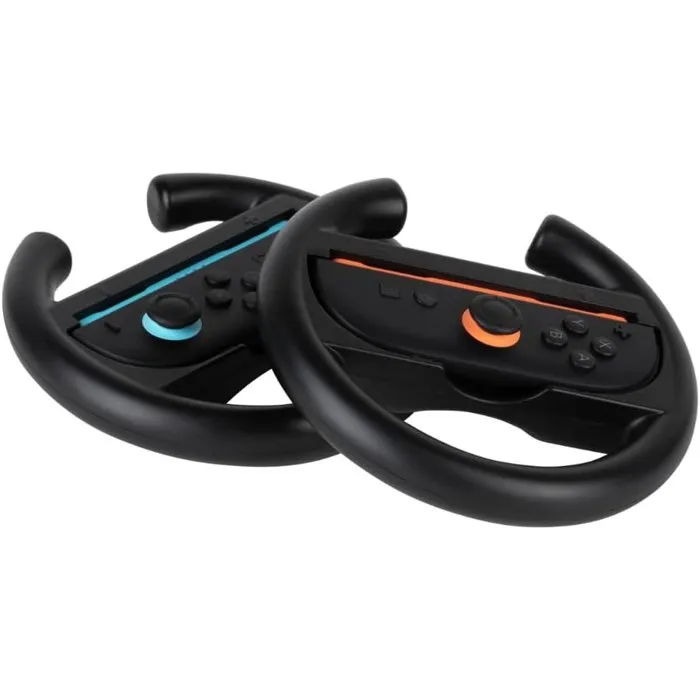 Konix - Volants de course pour Joy-Con Nintendo Switch 2, ergonomiques et simples à installer - Améliorez l'immersion dans vos jeux - Noir Konix - Volants de course pour Joy-Con Nintendo Switch 2, ergonomiques et simples à installer - Améliorez l'immersion dans vos jeux - Noir