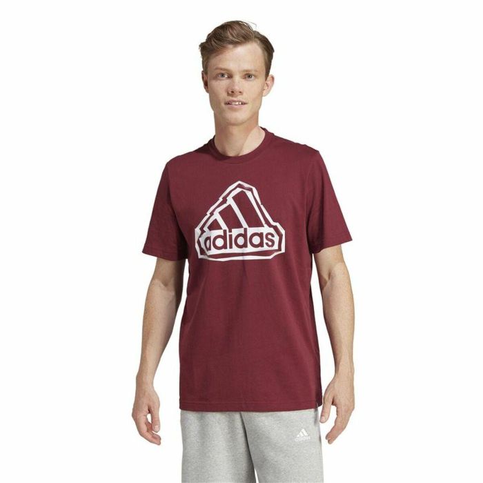 T-shirt à manches courtes homme Adidas Fld Bos Marron Bordeaux 4