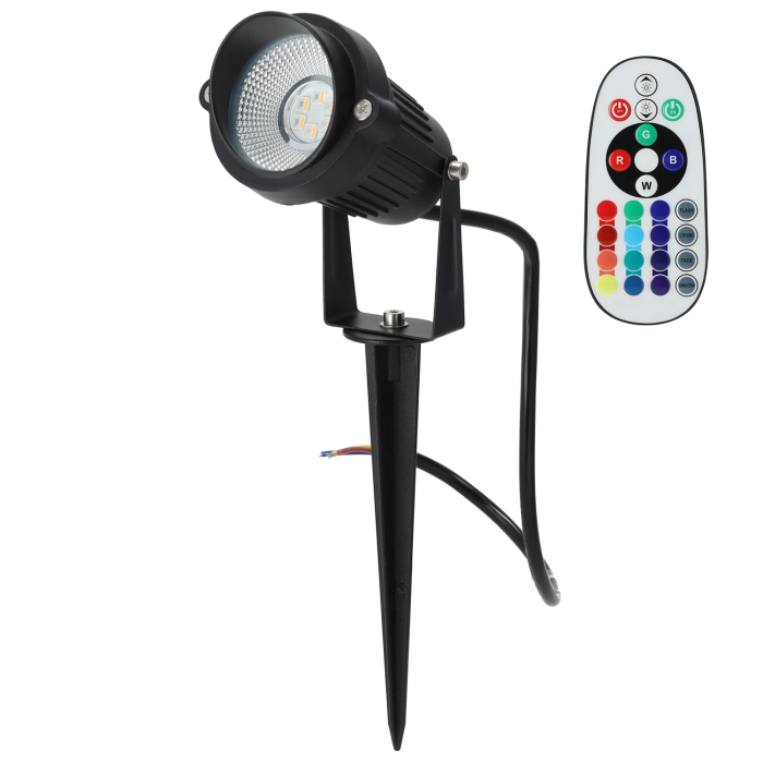 Foco LED avec Pic pour Jardin 5W IP65 RGBW Noir avec Télécommande 60° 0