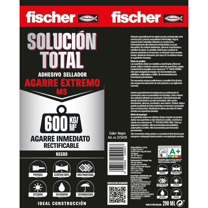 Scellant/Adhésif Fischer Solución Total 572475 Blanc 290 ml Extra-fort 1 Scellant/Adhésif Fischer Solución Total 572475 Blanc 290 ml Extra-fort 1