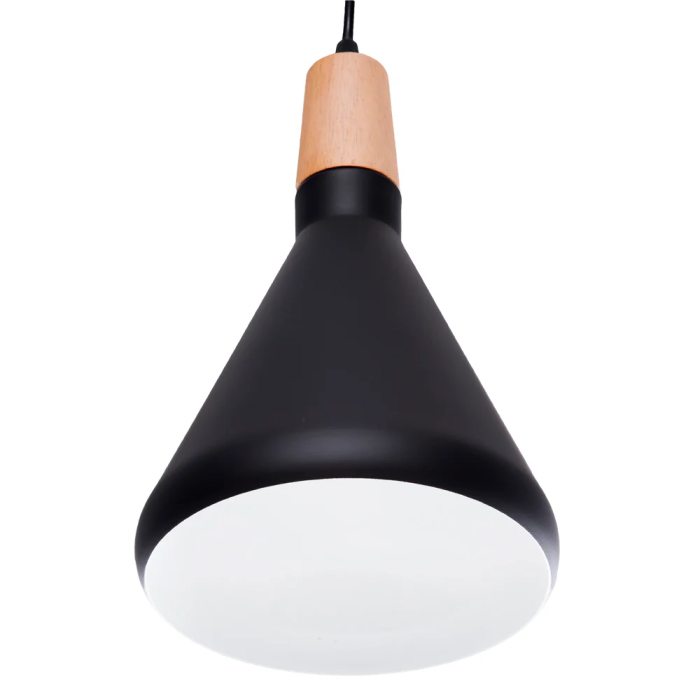 Lampe Suspendue "Eloise" Métal et Bois SKD-P015-B, Design Moderne, Hauteur Réglable 2