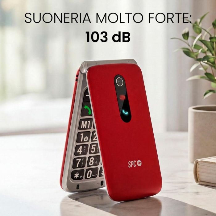 Téléphone portable pour personnes âgées SPC 2339R Rouge 128 GB