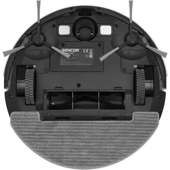Sencor Aspirateur Robot SRV 4550WH - Aspiration et Lavage, Batterie 2600 mAh 100 min, Commande Appli et Télécommande
