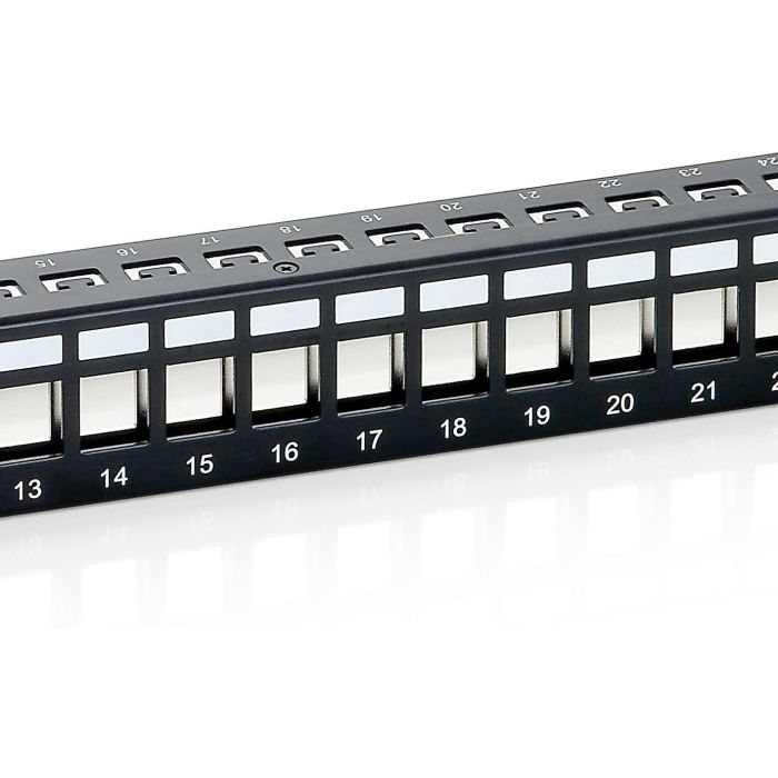 Equip Patchpanel 24x Cat6 19" FTP 1HE Keystone Montage sw 3 Equip Patchpanel 24x Cat6 19" FTP 1HE Keystone Montage sw 3