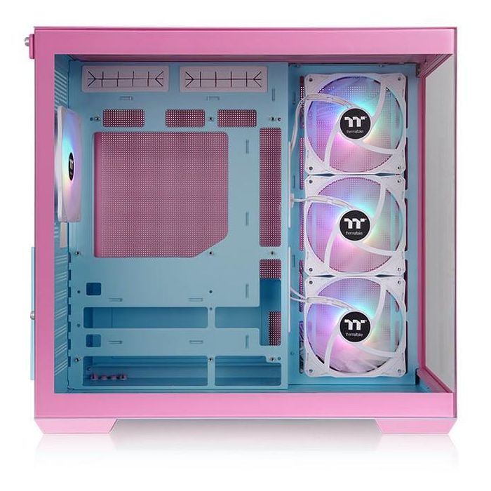 Thermaltake View 380 TG ARGB - Boîtier PC Gaming Midi-Tower en Blanc avec Éclairage ARGB, Panneaux en Verre Trempé, Compatible ATX/mATX/Mini-ITX, Ventilateurs 120 mm Inclus