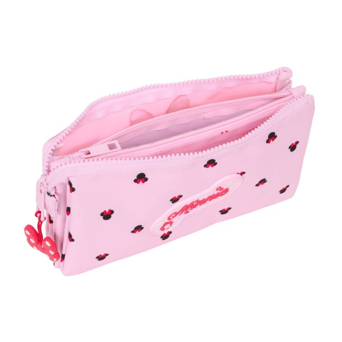 Trousse Fourre-Tout Triple Minnie Mouse Naive Rose 22 x 12 x 3 cm 2