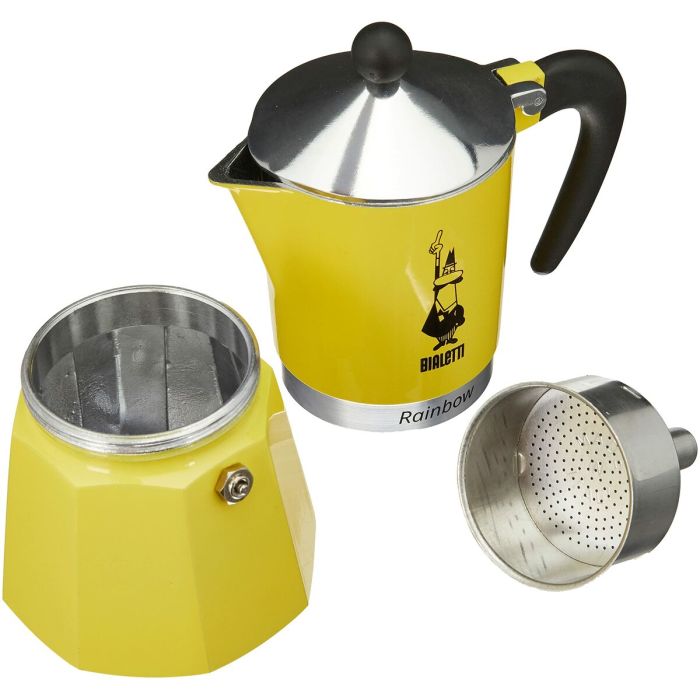 Cafetière Italienne Bialetti Rainbow Jaune Métal 6 Tasses 3