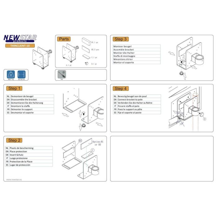 Support Neomounts THINCLIENT-10 Argenté Acier 1