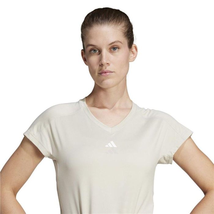 T-shirt à manches courtes femme Adidas Aeroready Minimal Beige Fitness 4-5 ans 1
