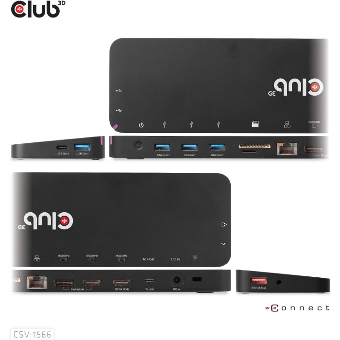 Club3D 4K ChargingDock USB-C ->6xUSB3/DP/2xHDMI/LAN 120W 7