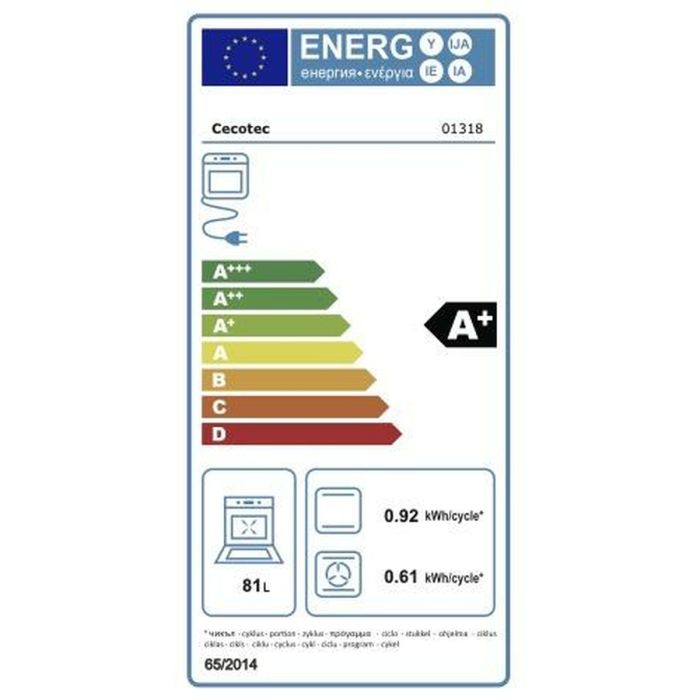 Four Cecotec Bolero Hexa P506000 Glass Black 3400 W 2900 W Four Cecotec Bolero Hexa P506000 Glass Black 3400 W 2900 W